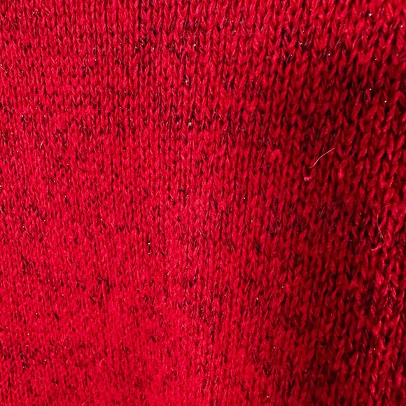 NWT AB Studio Red Open Front Cardigan Mid Length Shawl Color Women’s XL Sparkly - Picture 8 of 9